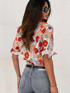 Floral Patterned Women's Blouse UK – Long Sleeve Top for Workwear, Smart Casual