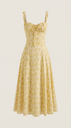 Floral Print Lightweight Midi Summer Dress for Casual Wear
