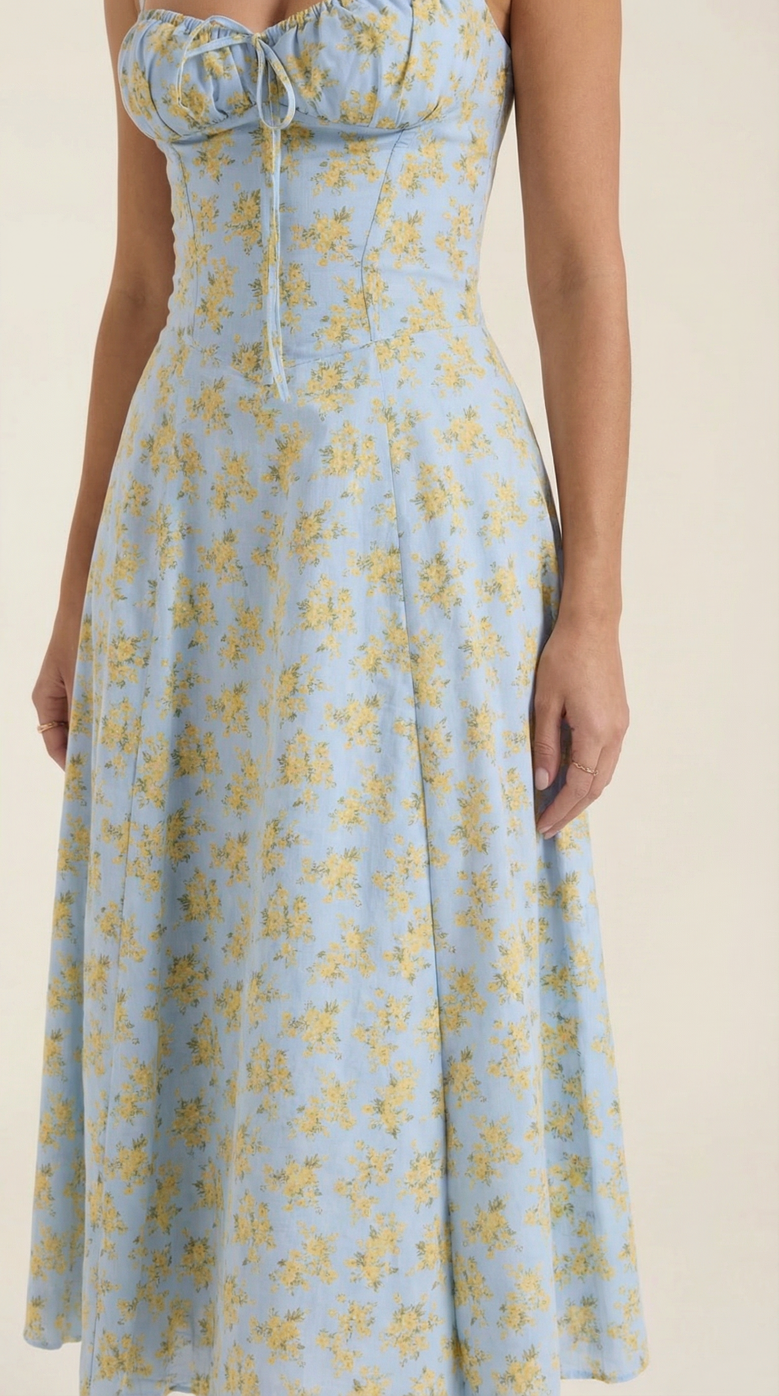Floral Print Lightweight Midi Summer Dress for Casual Wear