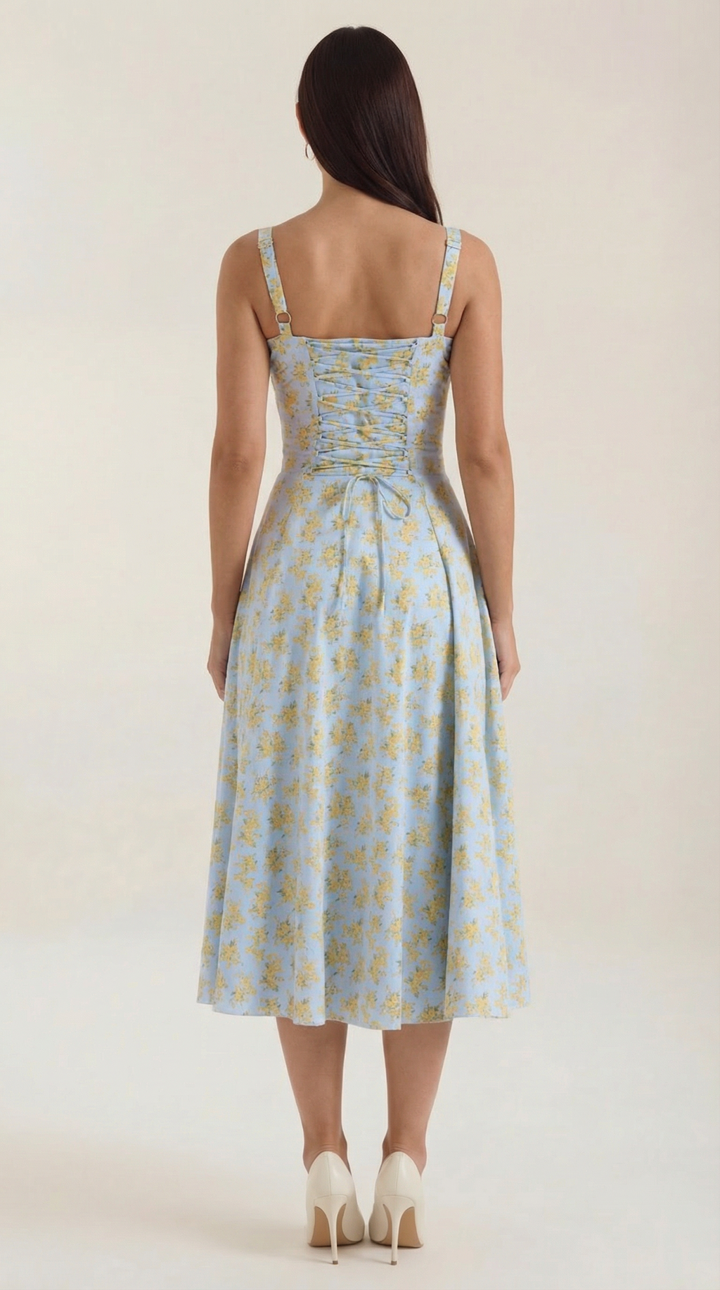 Floral Print Lightweight Midi Summer Dress for Casual Wear