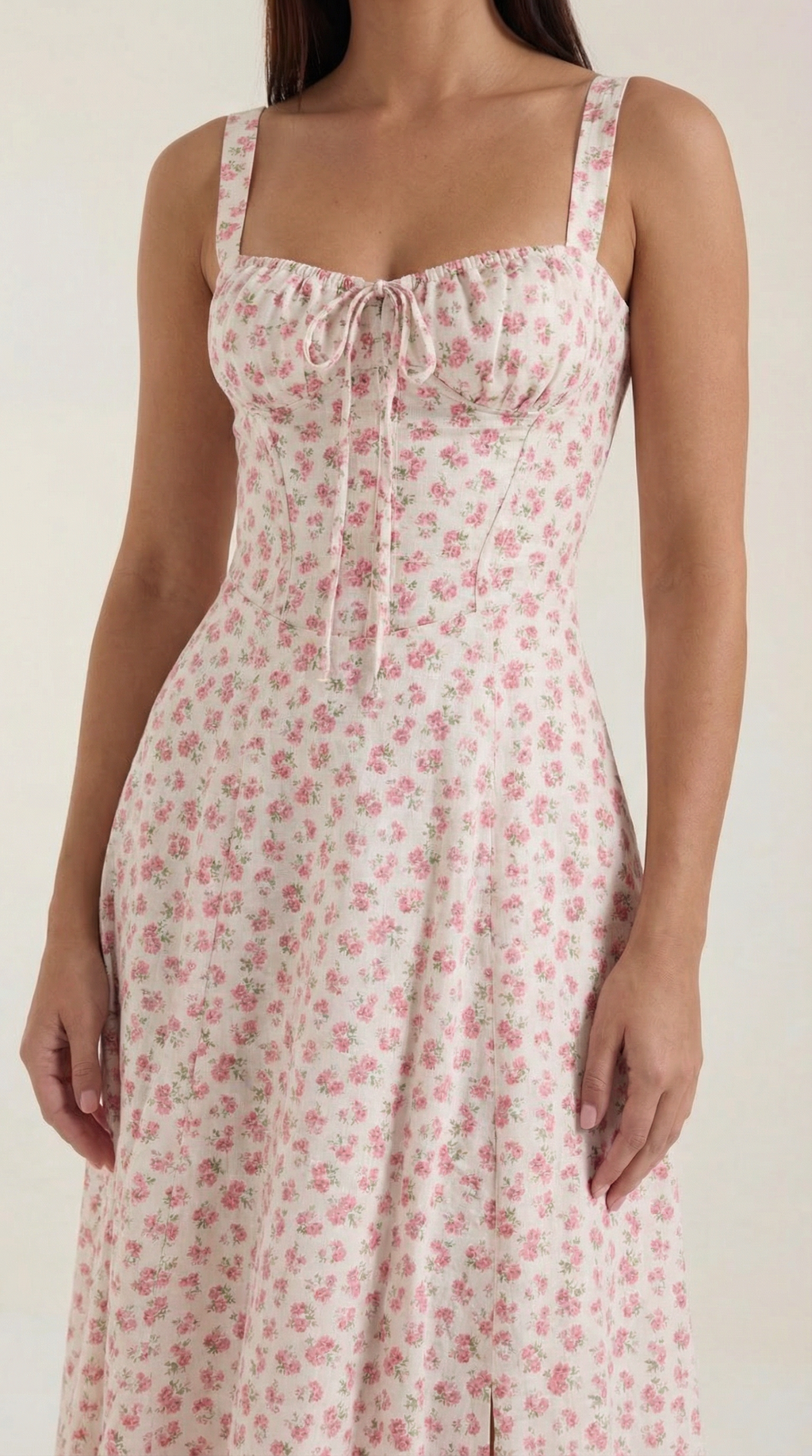 Floral Print Lightweight Midi Summer Dress for Casual Wear