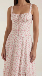 Floral Print Lightweight Midi Summer Dress for Casual Wear