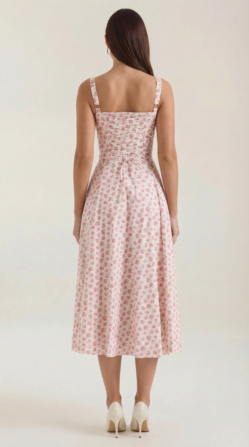 Floral Print Lightweight Midi Summer Dress for Casual Wear
