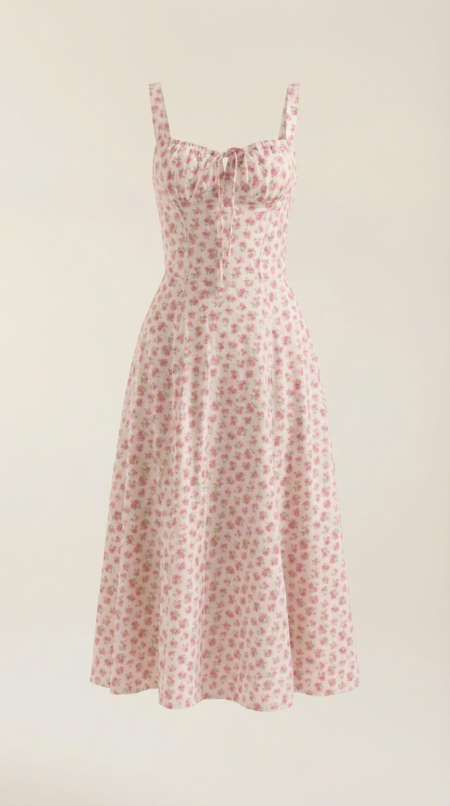 Floral Print Lightweight Midi Summer Dress for Casual Wear