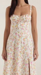 Floral Print Lightweight Midi Summer Dress for Casual Wear