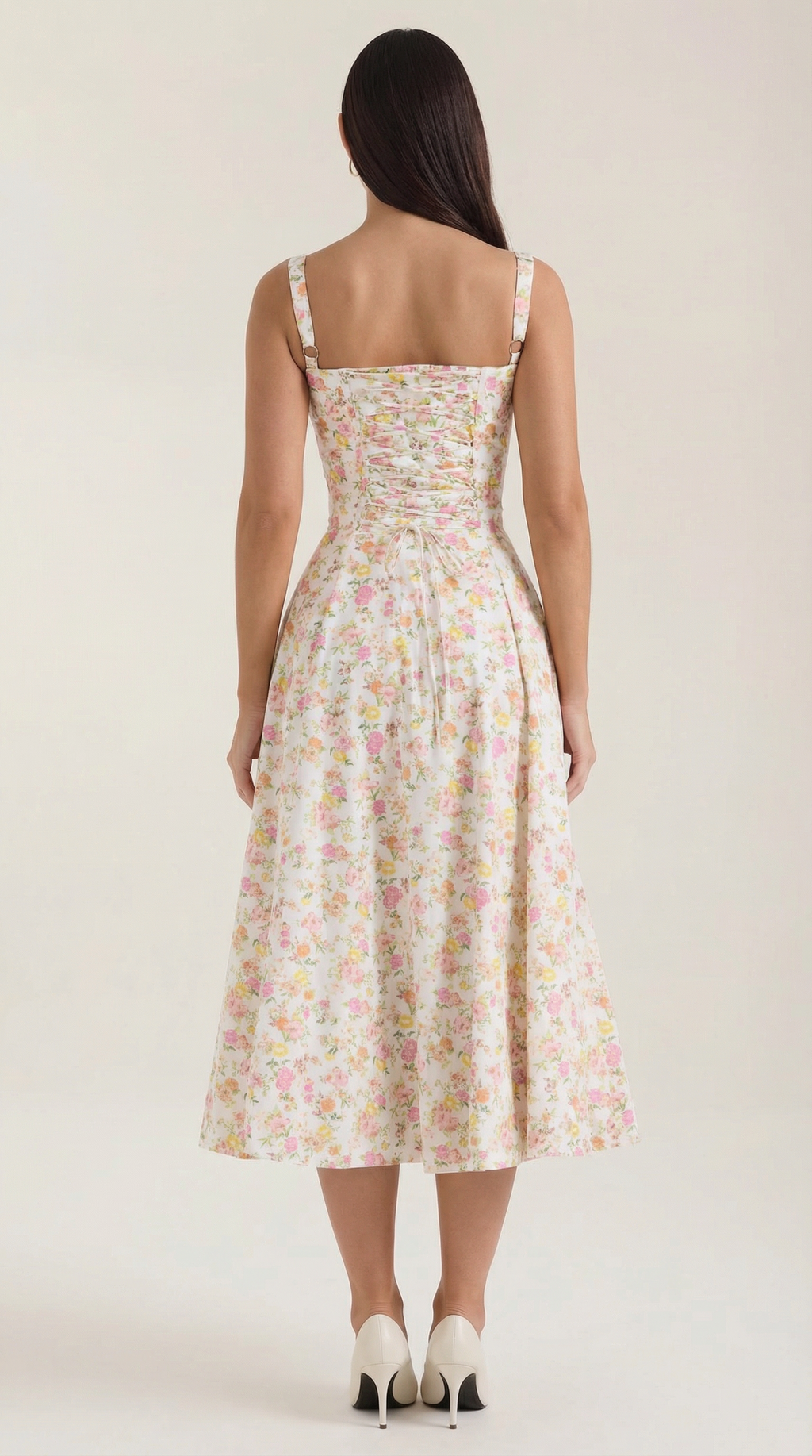 Floral Print Lightweight Midi Summer Dress for Casual Wear