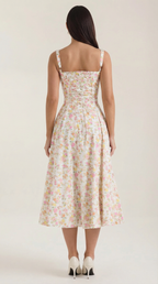 Floral Print Lightweight Midi Summer Dress for Casual Wear