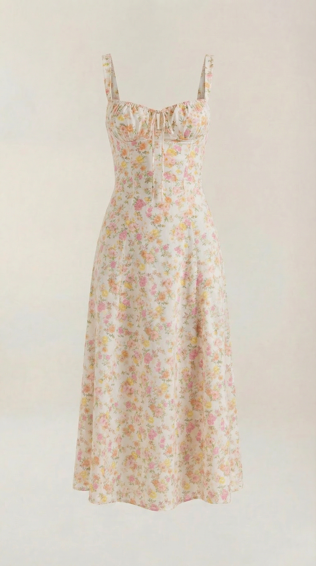 Floral Print Lightweight Midi Summer Dress for Casual Wear