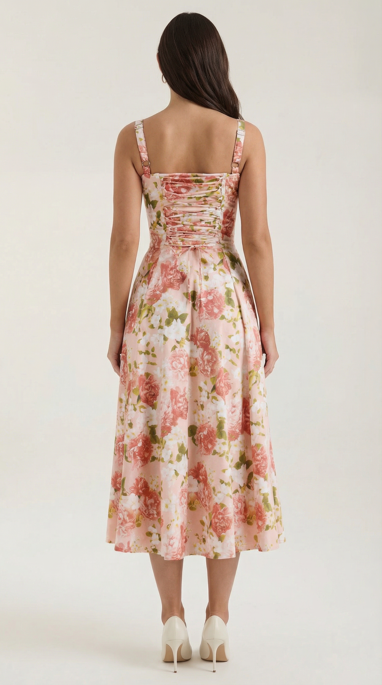 Floral Print Lightweight Midi Summer Dress for Casual Wear