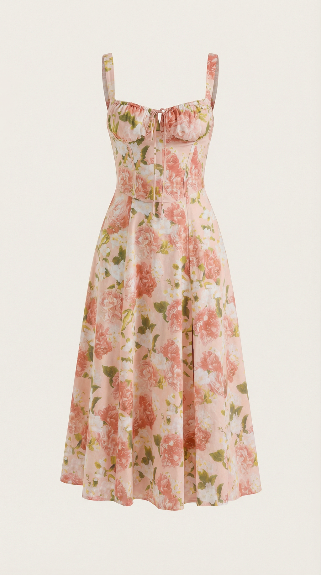 Floral Print Lightweight Midi Summer Dress for Casual Wear