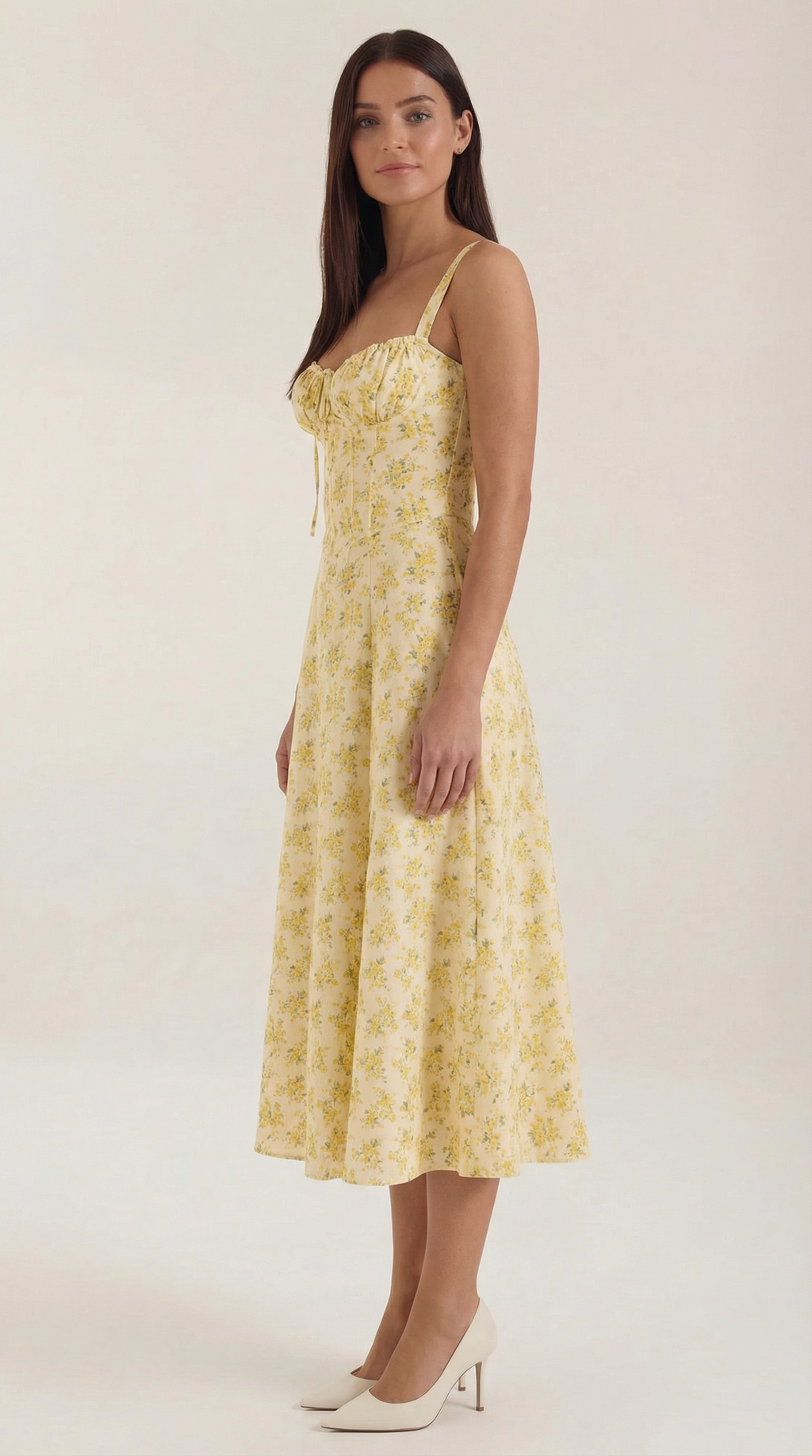 Floral Print Lightweight Midi Summer Dress for Casual Wear