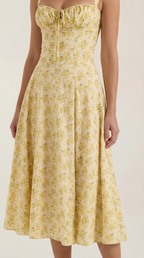 Floral Print Lightweight Midi Summer Dress for Casual Wear