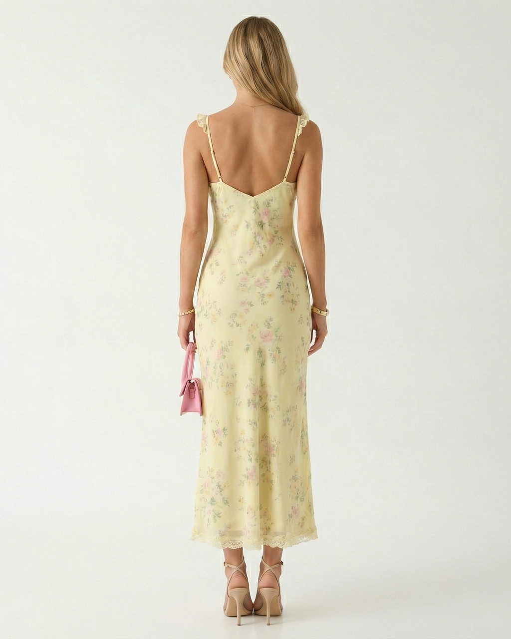 Floral Spaghetti Strap Midi Dress - Backless Summer Style for Women