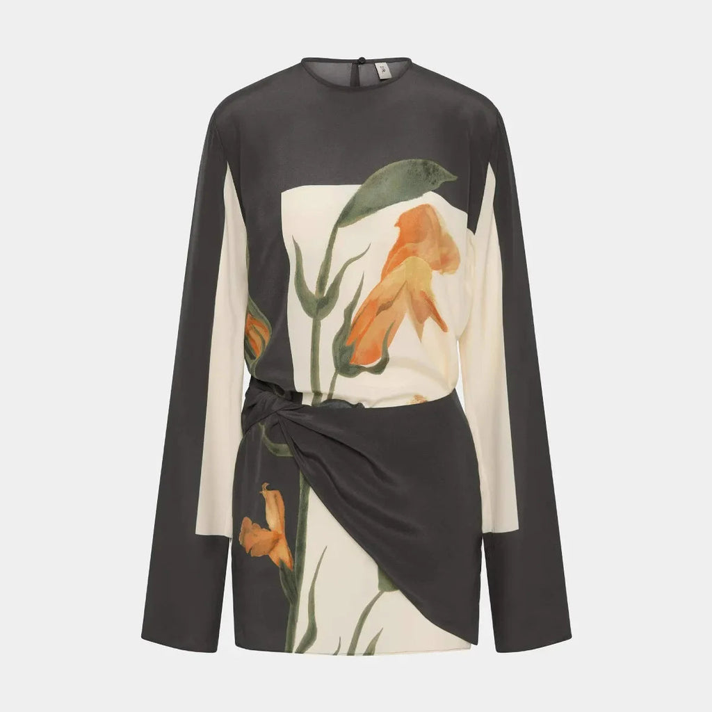 Floral Twist Mini Cocktail Dress - Lightweight Fabric - Elegant Party Wear - Perfect for Special Occasions