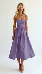 Flowy Midi Dress for Women | Lightweight Fabric | Casual Elegance | Perfect for Summer Events and Everyday Wear