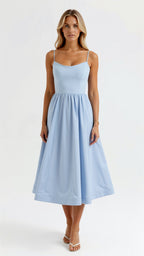 Flowy Midi Dress for Women | Lightweight Fabric | Casual Elegance | Perfect for Summer Events and Everyday Wear