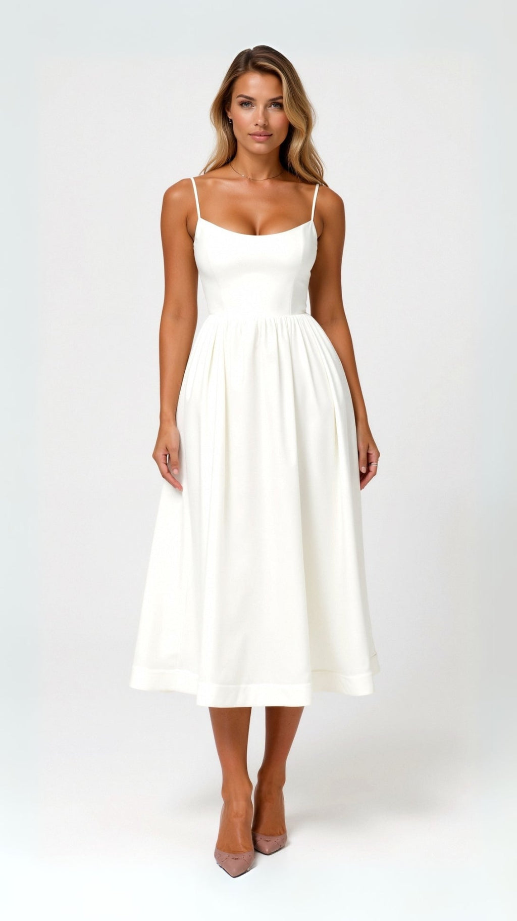 Flowy Midi Dress for Women | Lightweight Fabric | Casual Elegance | Perfect for Summer Events and Everyday Wear
