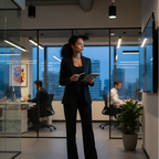 Women's Tailored Blazer and Wide-Leg Trousers Set - Chic Office Outfit in Lightweight Fabric