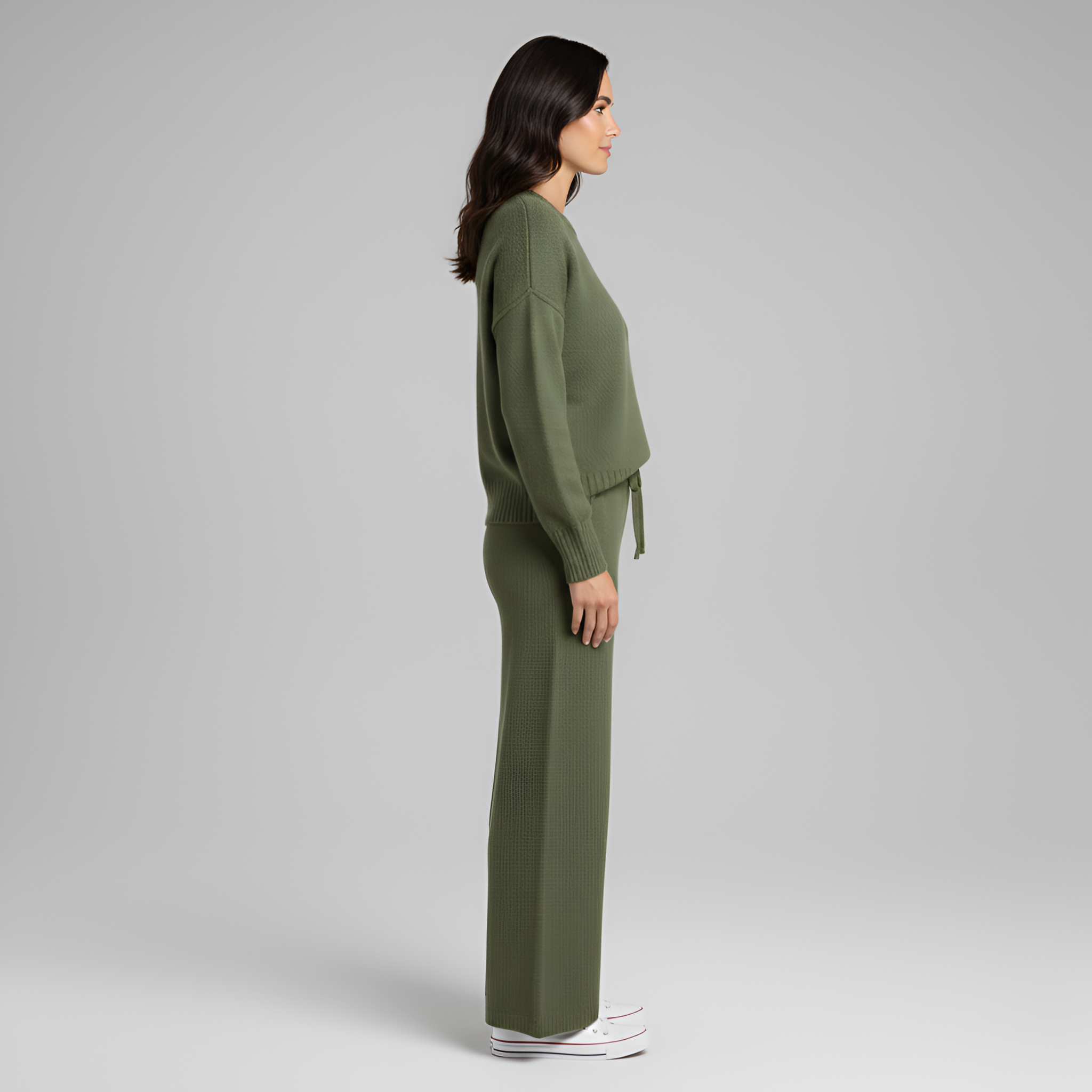 Soft Knit Women's Loungewear Set - Comfortable Casual Outfit for Relaxation and Home Wear