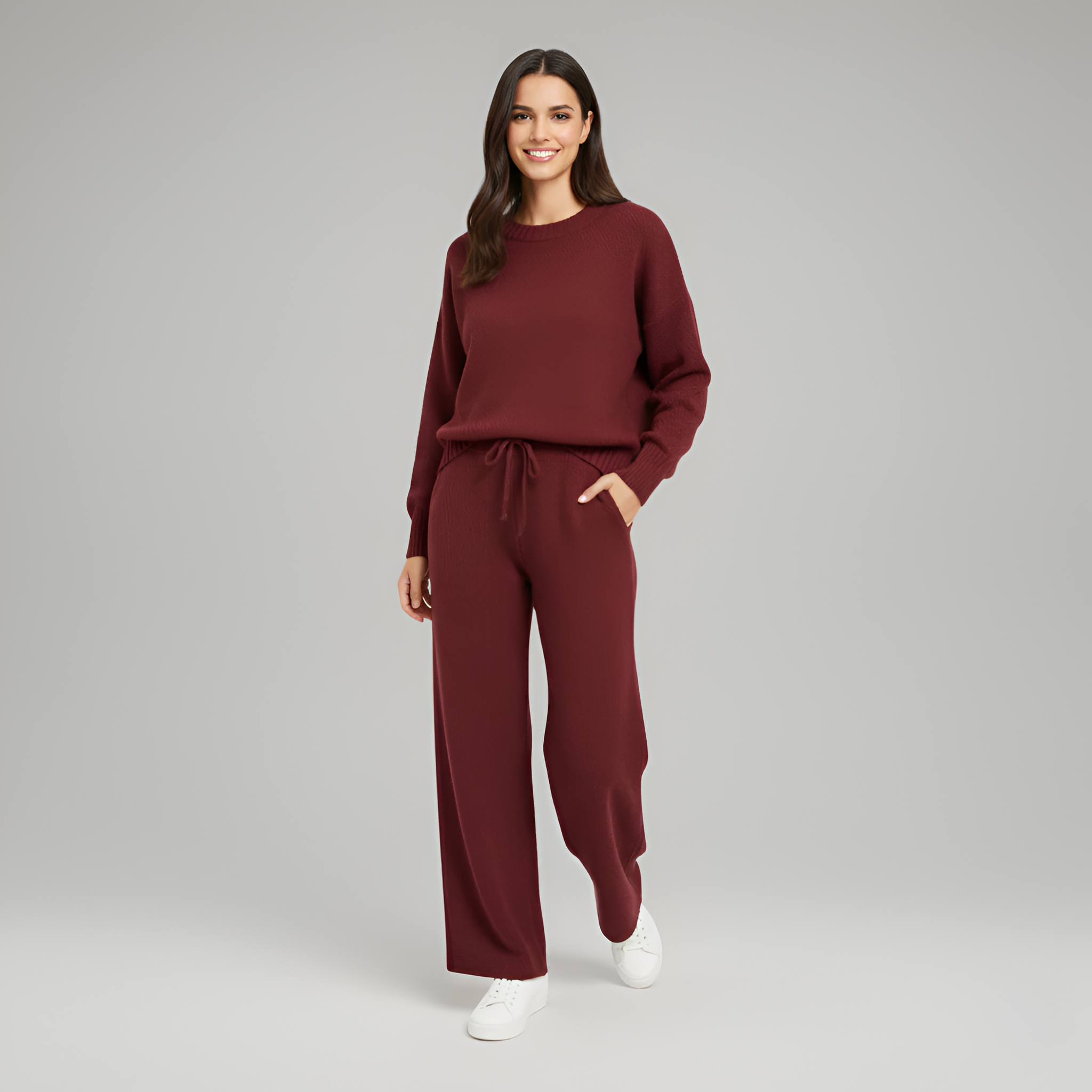 Soft Knit Women's Loungewear Set - Comfortable Casual Outfit for Relaxation and Home Wear