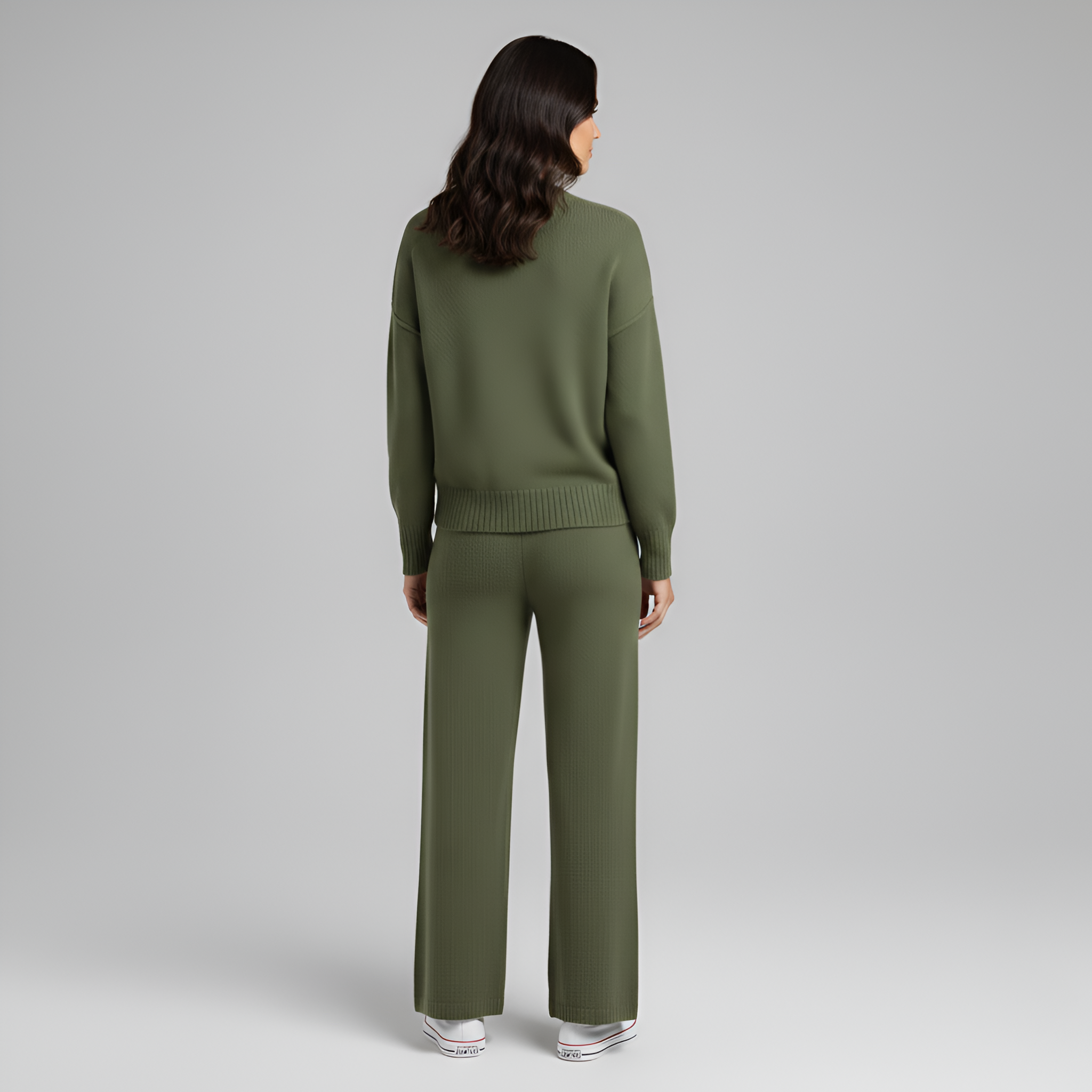 Soft Knit Women's Loungewear Set - Comfortable Casual Outfit for Relaxation and Home Wear