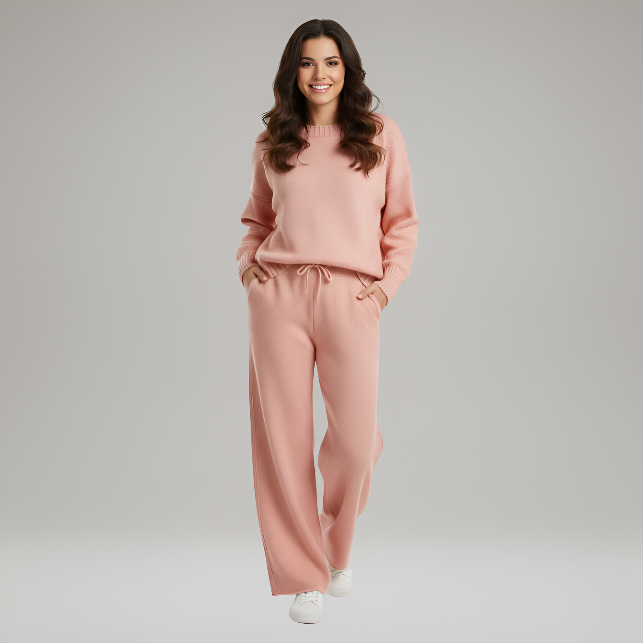 Soft Knit Women's Loungewear Set - Comfortable Casual Outfit for Relaxation and Home Wear