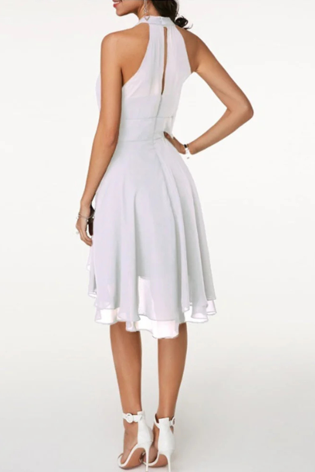 Halter Neck Tiered Mini Dress for Women UK – Summer Holiday & Brunch Outfit