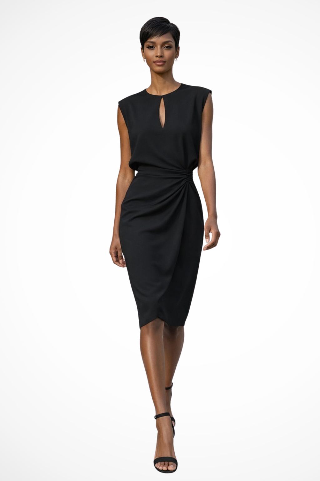 Cap Sleeve Wrap Midi Dress for Women UK – Wedding Guest Cocktail Dress & Formal Attire
