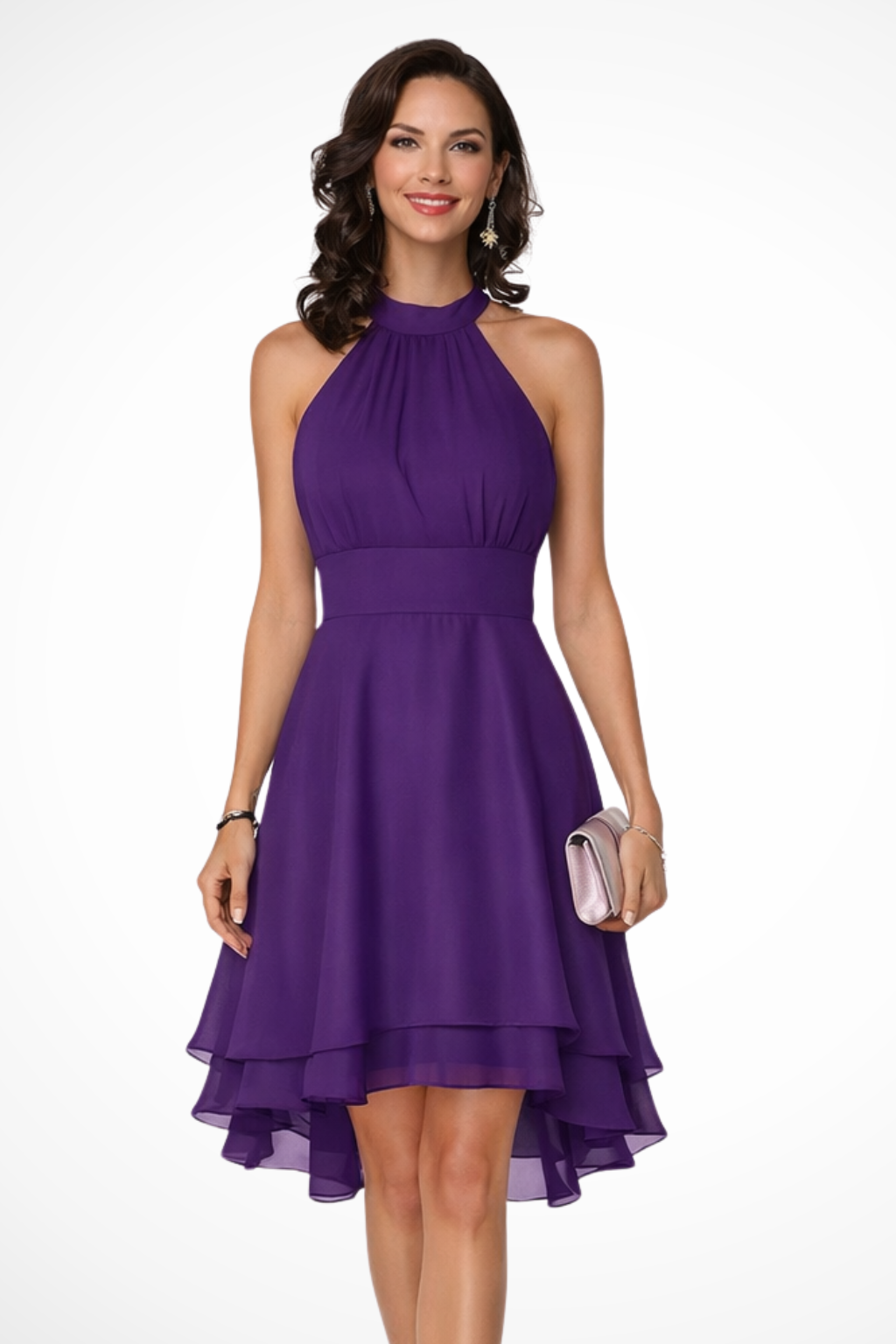 Halter Neck Tiered Mini Dress for Women UK – Summer Holiday & Brunch Outfit