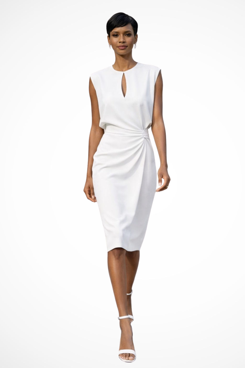 Cap Sleeve Wrap Midi Dress for Women UK – Wedding Guest Cocktail Dress & Formal Attire
