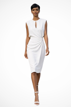 Cap Sleeve Wrap Midi Dress for Women UK – Wedding Guest Cocktail Dress & Formal Attire