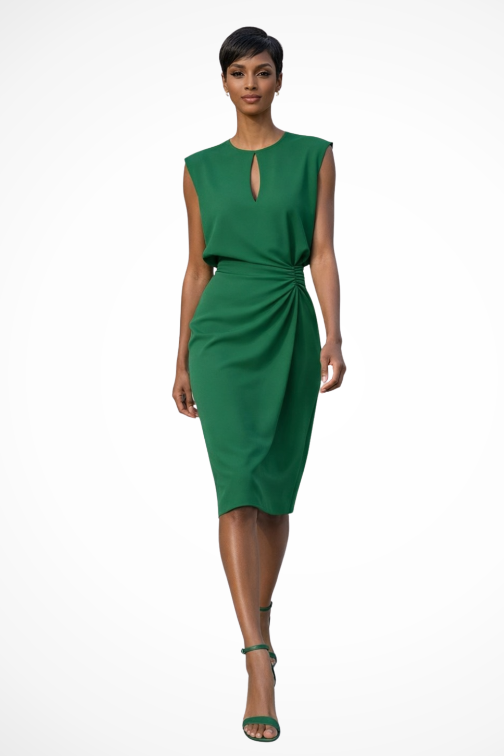 Cap Sleeve Wrap Midi Dress for Women UK – Wedding Guest Cocktail Dress & Formal Attire