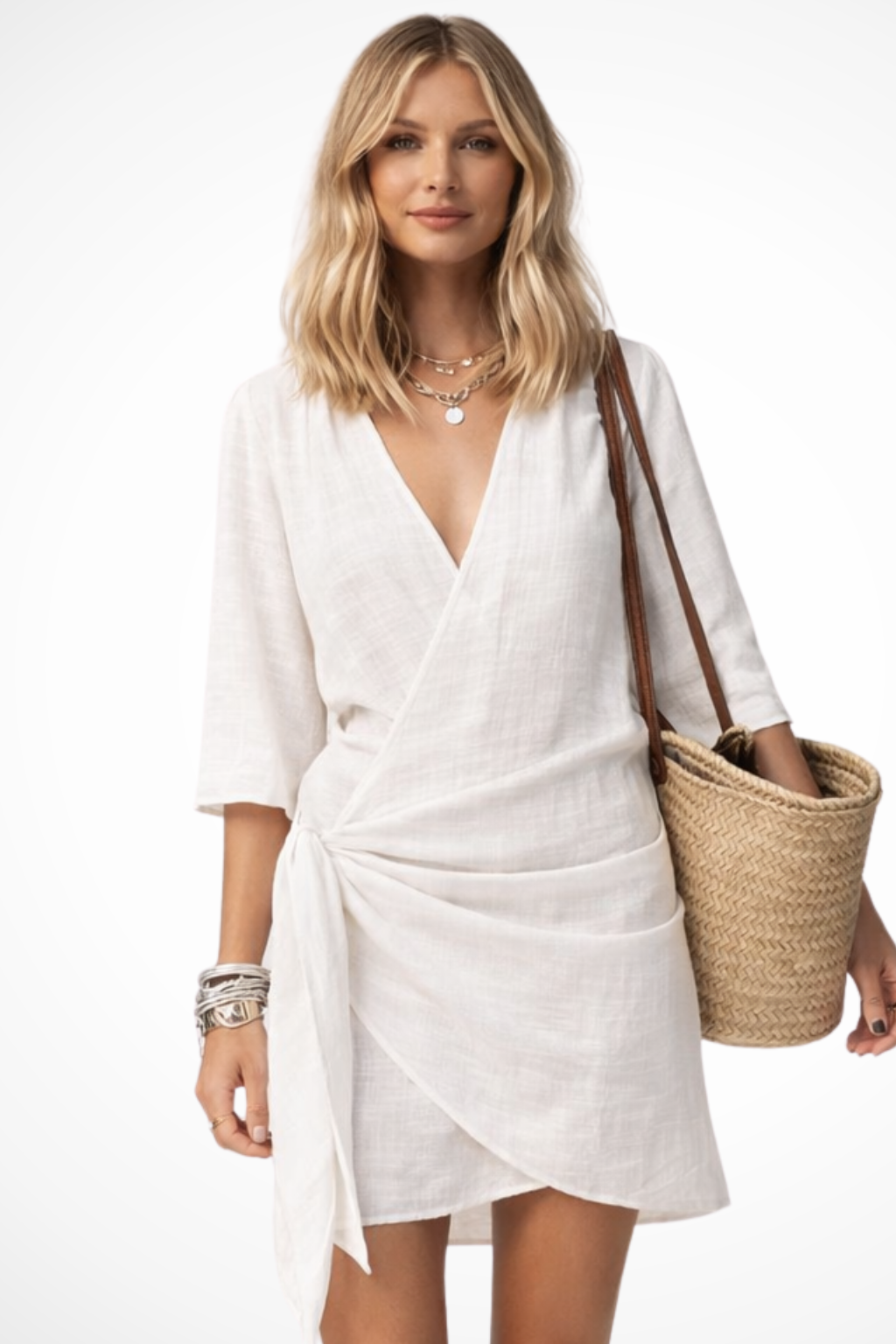 Short Sleeve Wrap Mini Dress for Women UK – Summer Holiday & Brunch Outfit