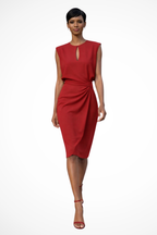 Cap Sleeve Wrap Midi Dress for Women UK – Wedding Guest Cocktail Dress & Formal Attire