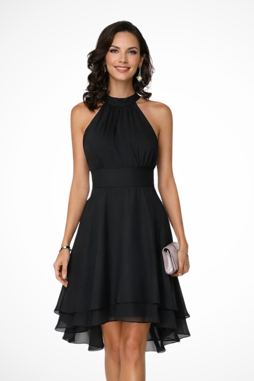 Halter Neck Tiered Mini Dress for Women UK – Summer Holiday & Brunch Outfit