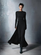 Gray Stretch Fabric Wrap Maxi Dress for Women - Knotted Design, MDA1401H9I