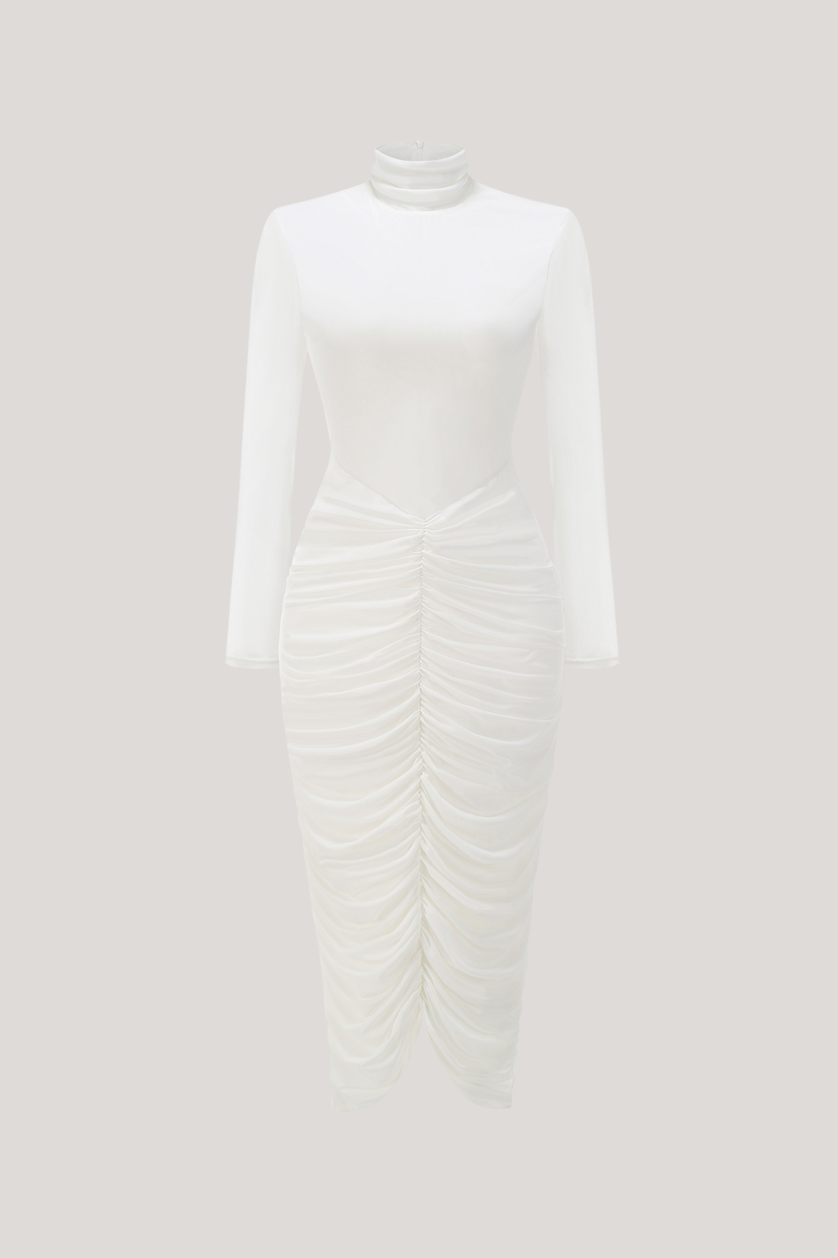 High Neck Midi Dress in Soft Fabric - Elegant Casual Wear for Women