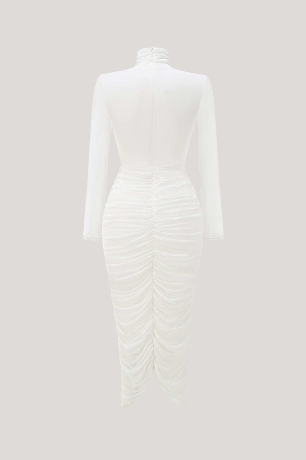 High Neck Midi Dress in Soft Fabric - Elegant Casual Wear for Women