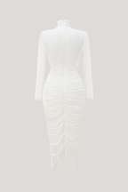 High Neck Midi Dress in Soft Fabric - Elegant Casual Wear for Women