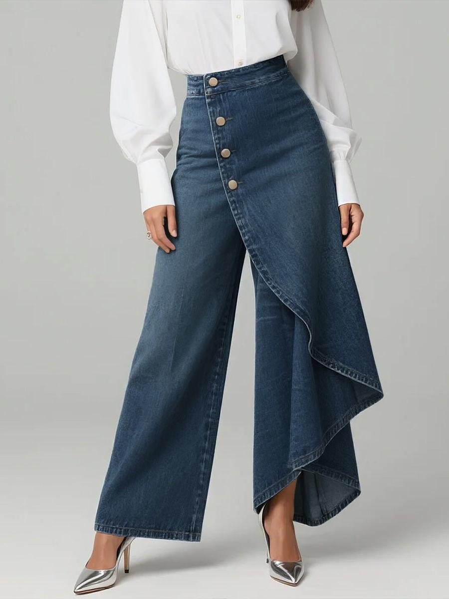 High-Waisted Relaxed Fit Women's Wide-Leg Jeans for Casual Wear