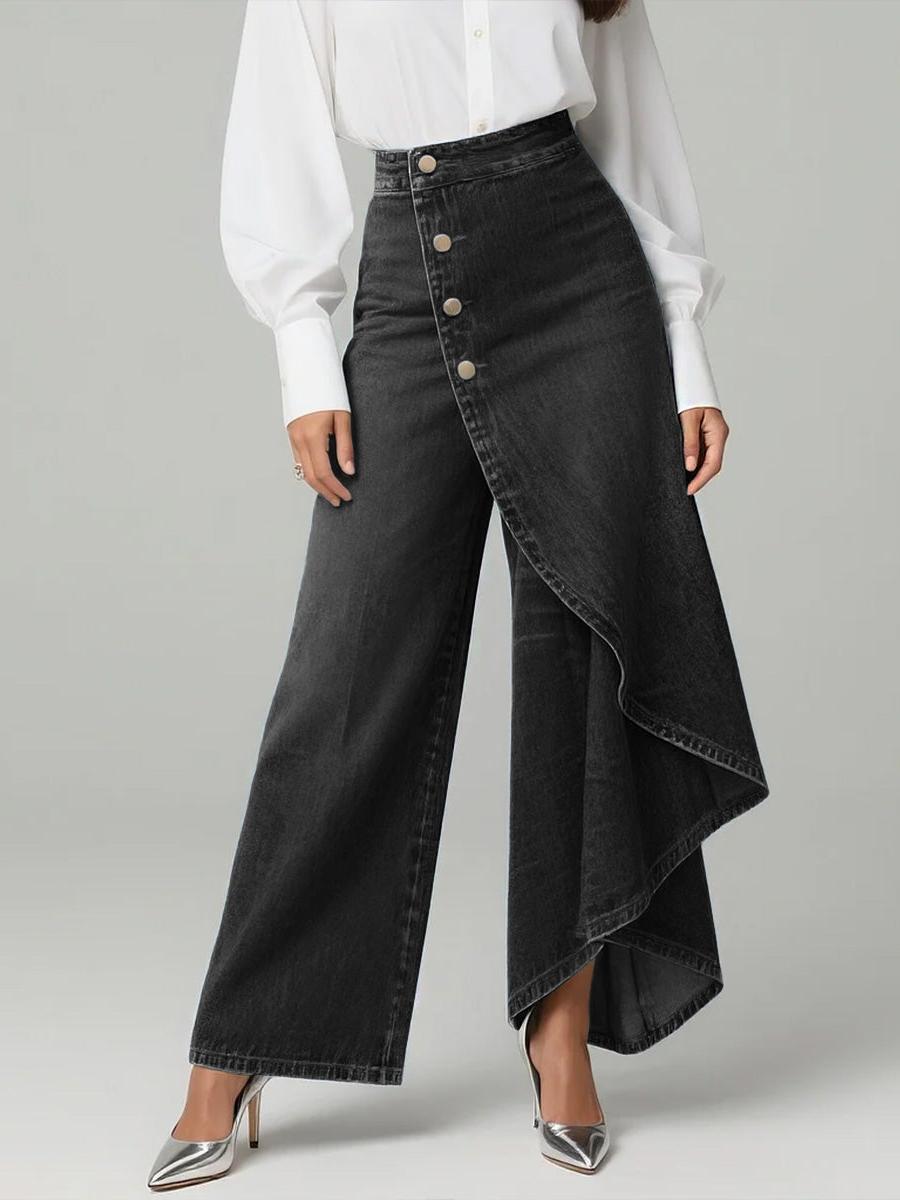 High-Waisted Relaxed Fit Women's Wide-Leg Jeans for Casual Wear