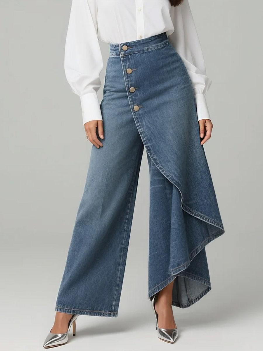 High-Waisted Relaxed Fit Women's Wide-Leg Jeans for Casual Wear