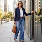 High-Waisted Wide Leg Jeans for Women - Retro Style Denim Trousers