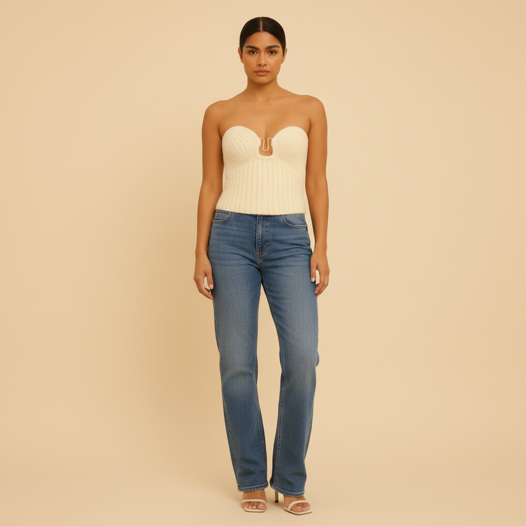 Knit Tube Top - Sleek Design - Women's Casual Wear - Versatile Fashion Staple