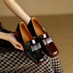 Knot Detail Leather Loafers for Women - Stylish Casual Footwear
