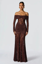 Lace Evening Gown for Women - Elegant Formal Dress for Special Occasions