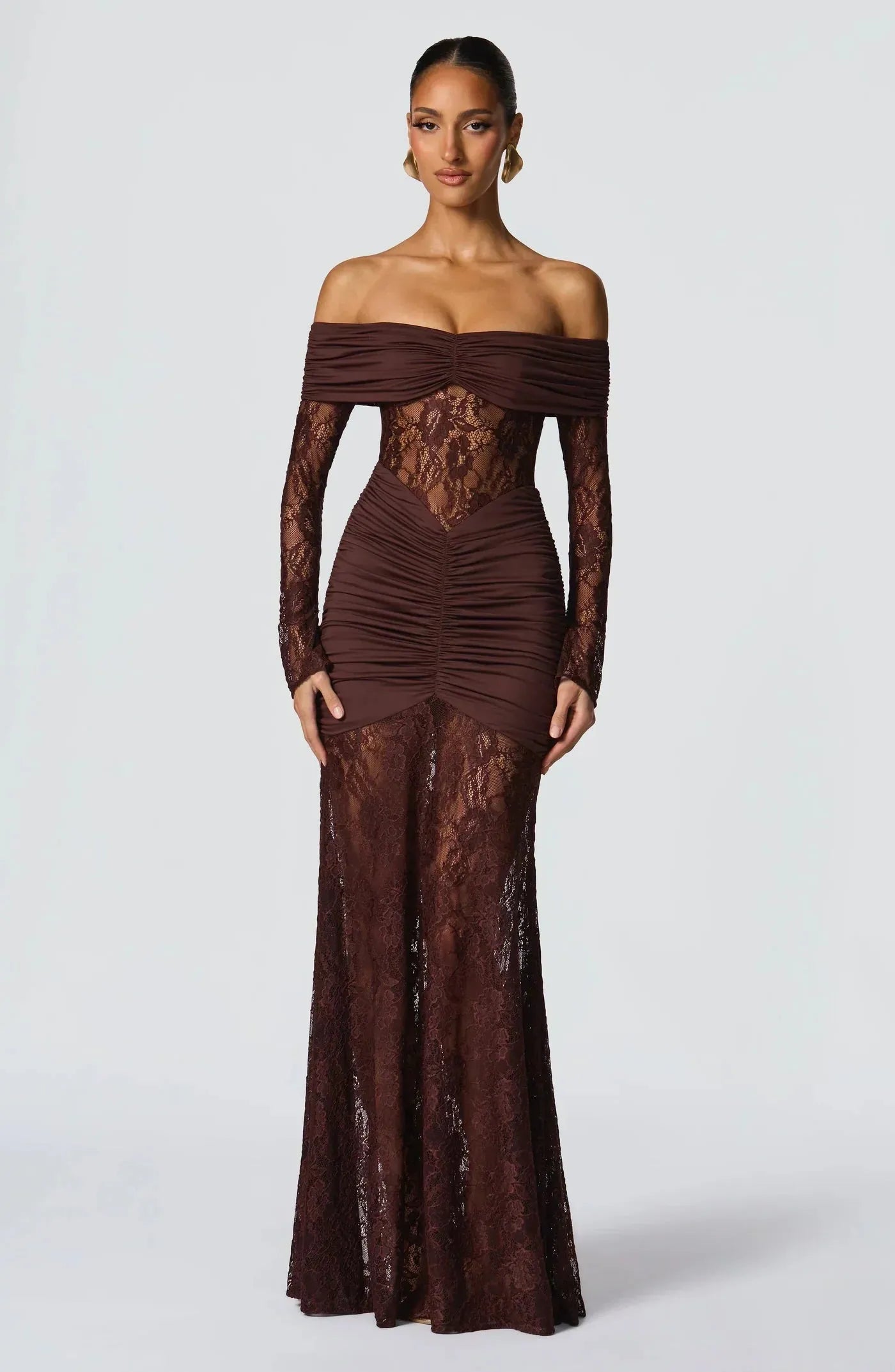 Lace Evening Gown for Women - Elegant Formal Dress for Special Occasions