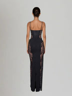 Lace Maxi Dress with Sleeves for Formal Events and Special Occasions
