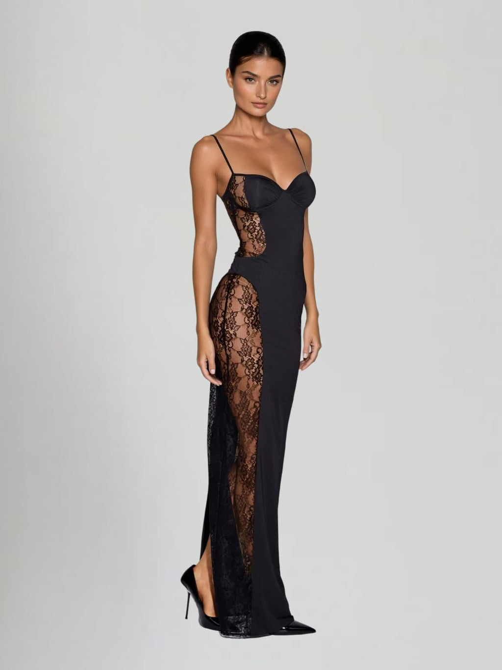 Lace Maxi Dress with Sleeves for Formal Events and Special Occasions