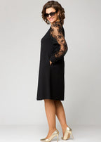 Lace Overlay Elegant Dress for Women - Perfect for Formal Events and Parties